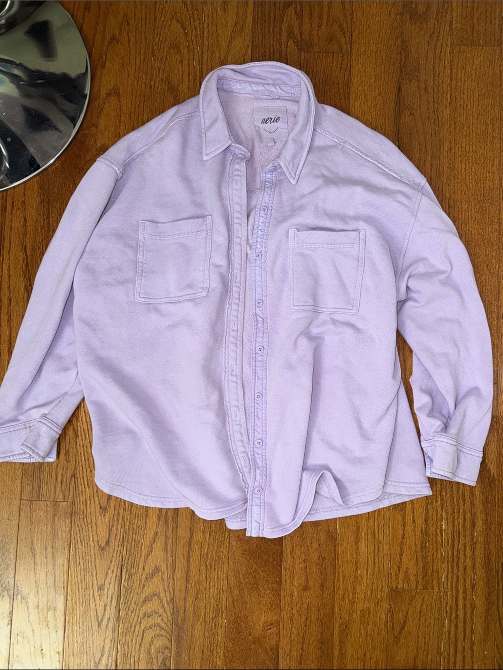 aerie Lavender Button-Down Shirt